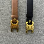 C-İTHAL DERİ KEMER-TABA,GOLD - Görsel 4