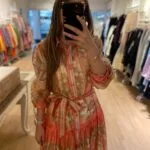 RENKLİ TÜL KEMERLİ ELBİSE - PEMBE - Görsel 8