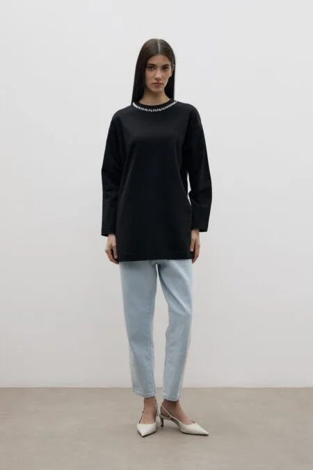 Merwishop Yaka Taş Thısırt - Siyah