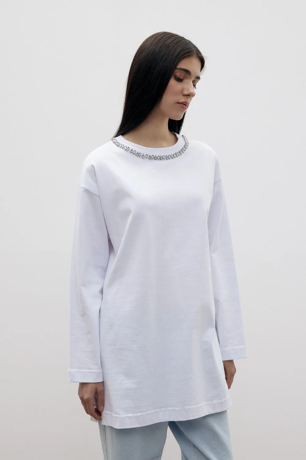 Merwishop Yaka Taş Thısırt - Beyaz - Görsel 3