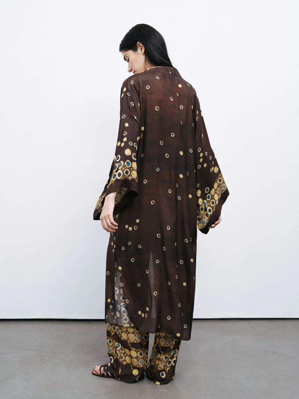 Nocturne Dökümlü Desenli Kimono - Görsel 2