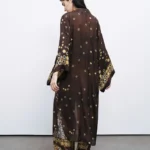 Nocturne Dökümlü Desenli Kimono - Görsel 2