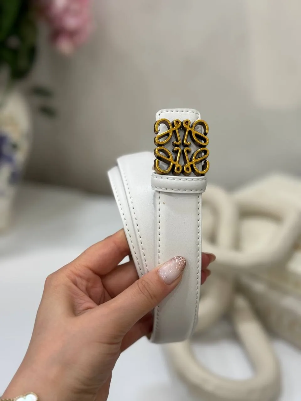 L Kalın Kemer - Gold,Beyaz - Görsel 2