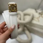 L Kalın Kemer - Gold,Beyaz