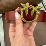 P İnce Kemer - Gold,Bordo - Görsel 7