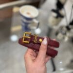 Y İnce Kemer - Gold,Bordo - Görsel 3