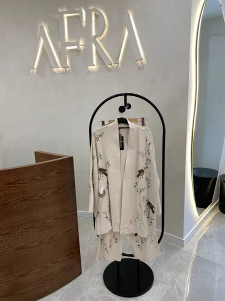Kuş Desenli Pantolonlu Takım - Beyaz