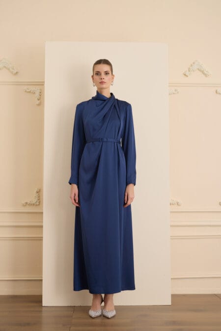 Senna Cristalle Elbise - Lacivert