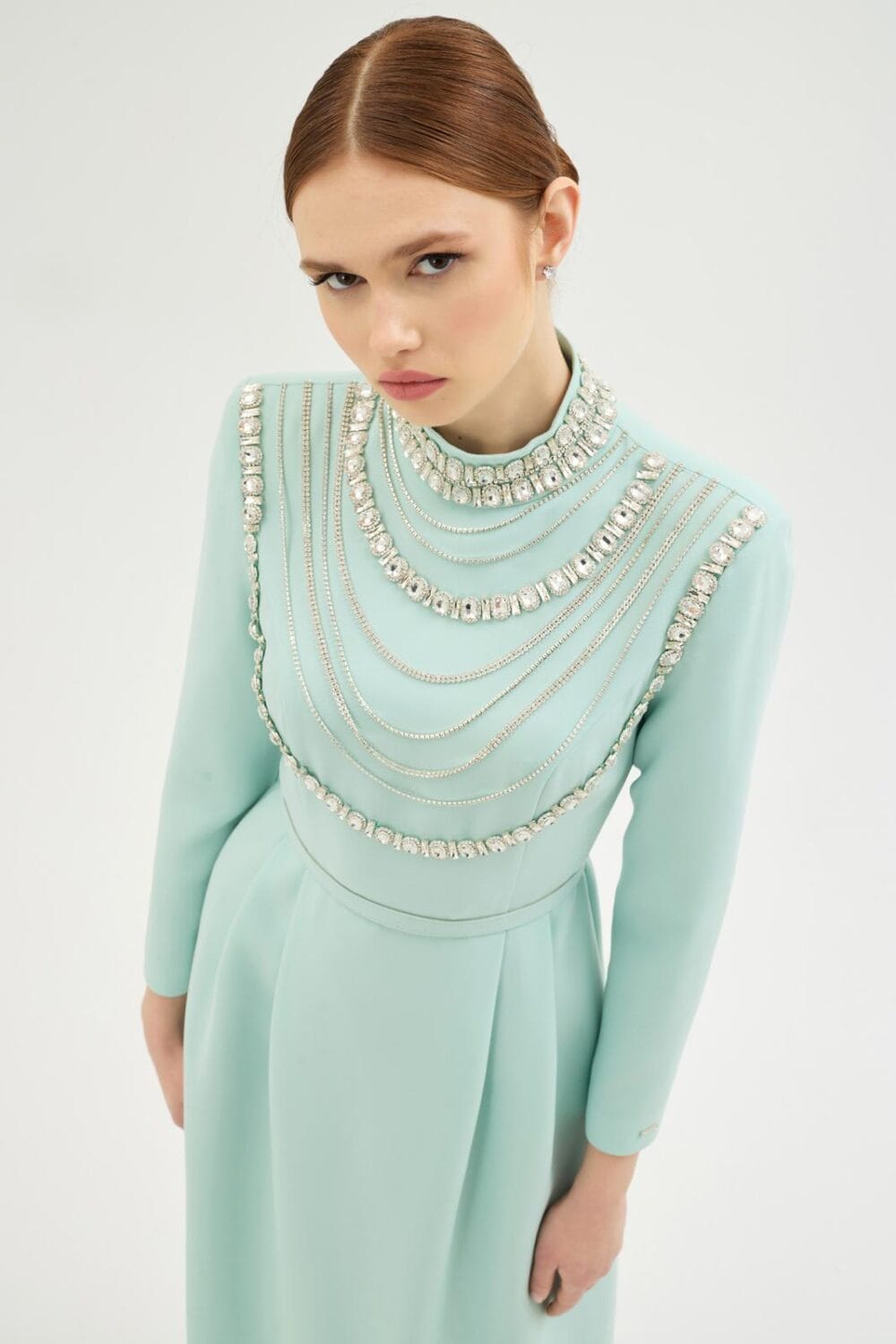 Senna Menta Clara Elbise - Mint - Görsel 3