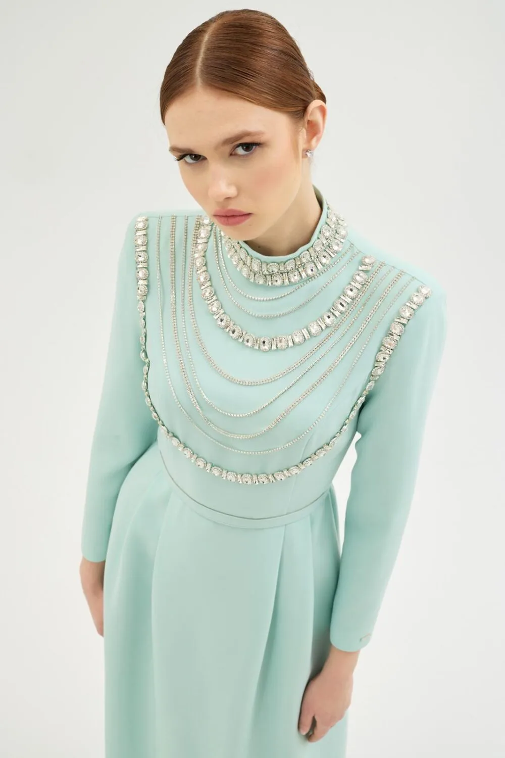 Senna Menta Clara Elbise - Mint - Görsel 3