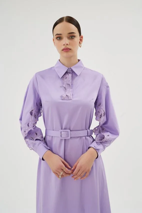 Senna Misty Rose Elbise - Lila - Görsel 3