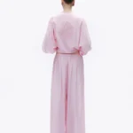 Nocturne Dökümlü Geniş Paça Pantolon - Pembe - Görsel 4