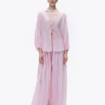 Nocturne Dökümlü Geniş Paça Pantolon - Pembe