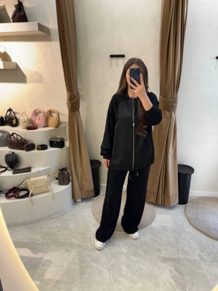 My8 Design Dantel Detaylı Takım - Siyah
