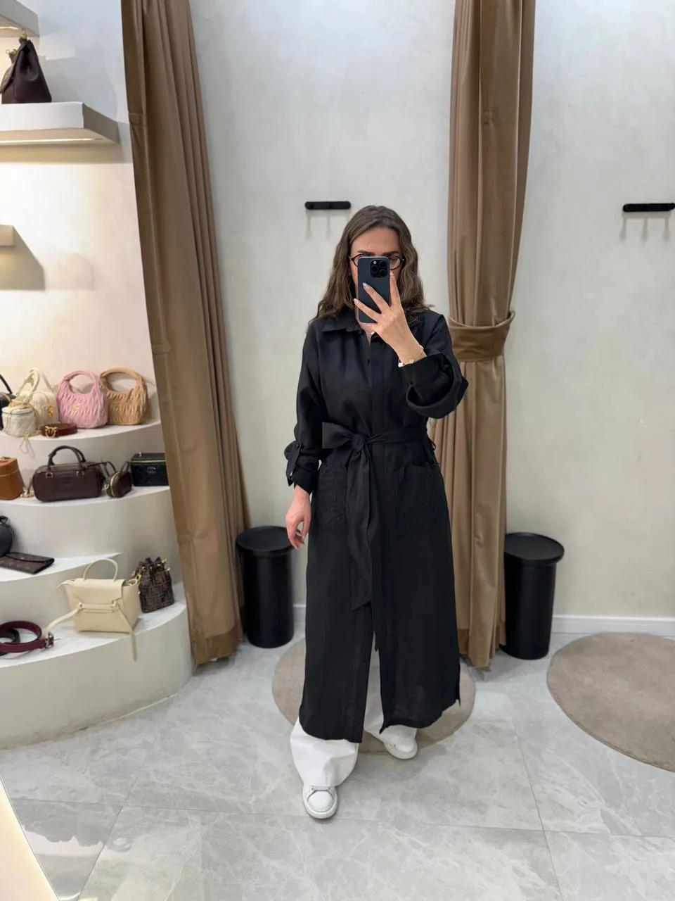 My8 Design Çiçek Detaylı Elbise - Siyah - Görsel 4