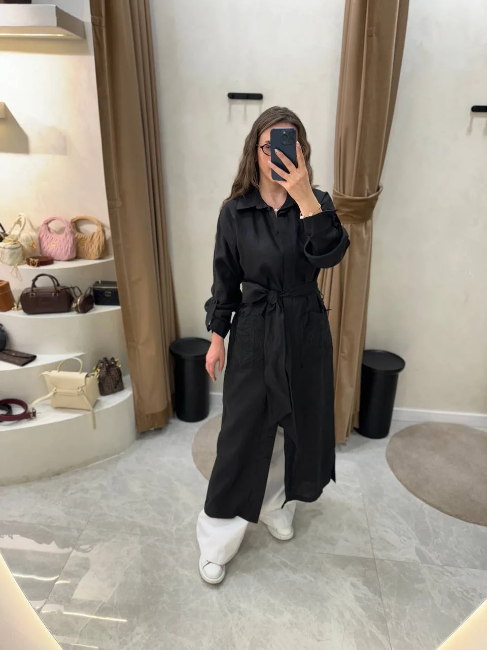 My8 Design Çiçek Detaylı Elbise - Siyah - Görsel 3