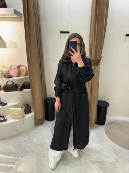 My8 Design Çiçek Detaylı Elbise - Siyah