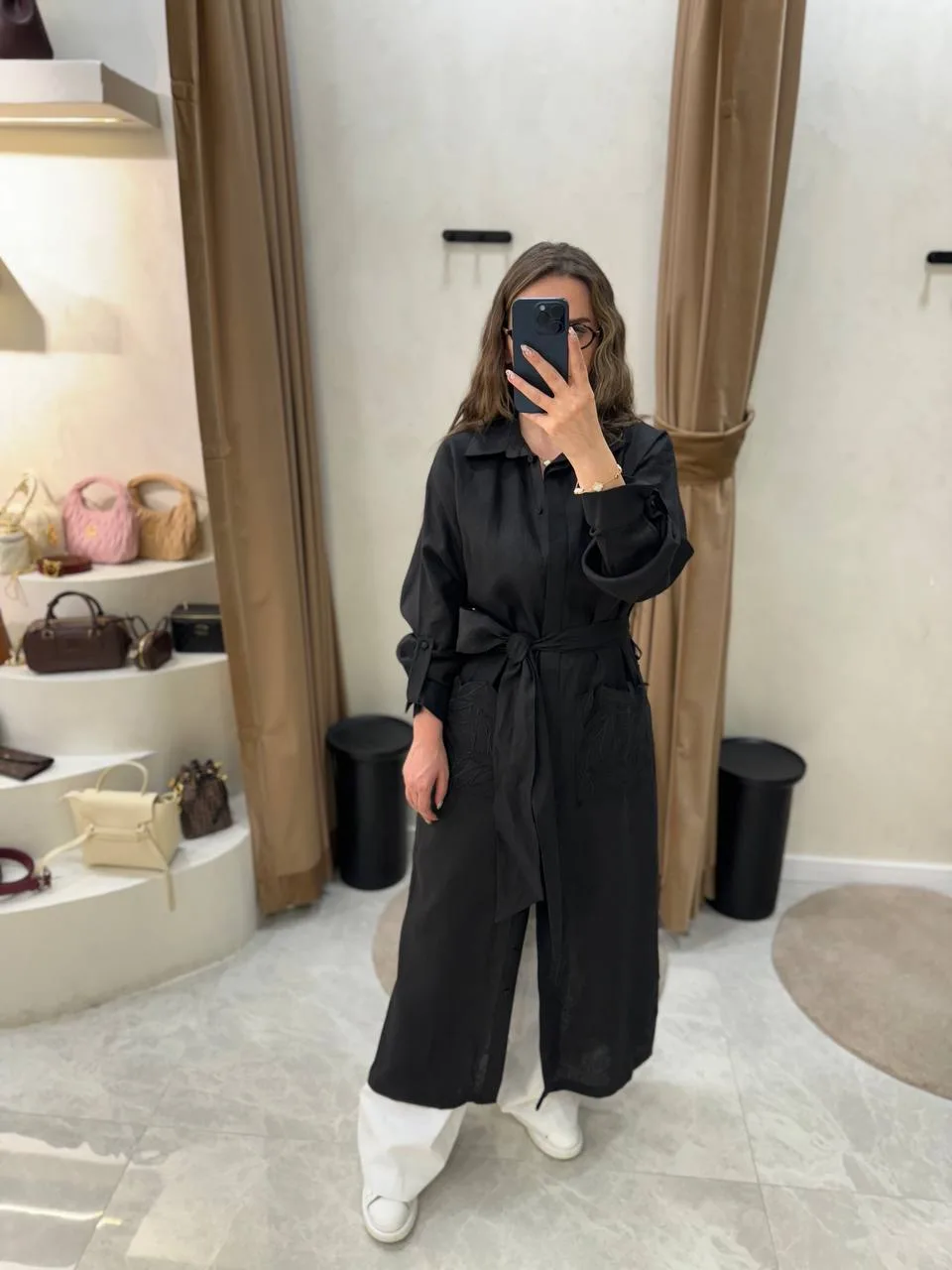 My8 Design Çiçek Detaylı Elbise - Siyah
