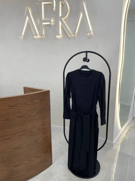 My8 Design Cep Boncuk Detaylı Elbise - Siyah