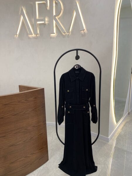 My8 Design Dikiş Detaylı Elbise - Siyah