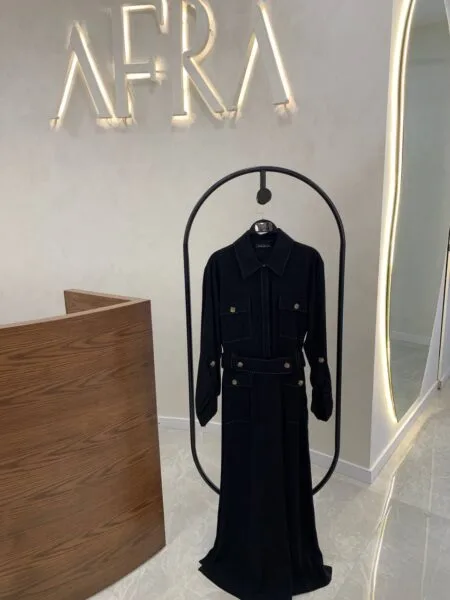 My8 Design Dikiş Detaylı Elbise - Siyah