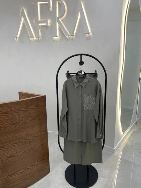 My8 Design Çiçek Detaylı Takım - Yeşil