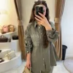 My8 Design Çiçek Detaylı Takım - Yeşil - Görsel 2