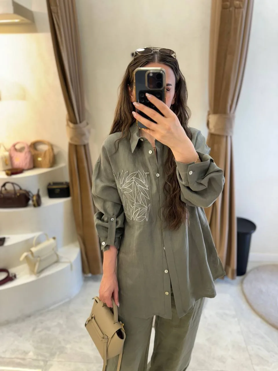 My8 Design Çiçek Detaylı Takım - Yeşil - Görsel 2