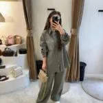 My8 Design Çiçek Detaylı Takım - Yeşil