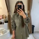 My8 Design Çiçek Detaylı Takım - Yeşil - Görsel 3