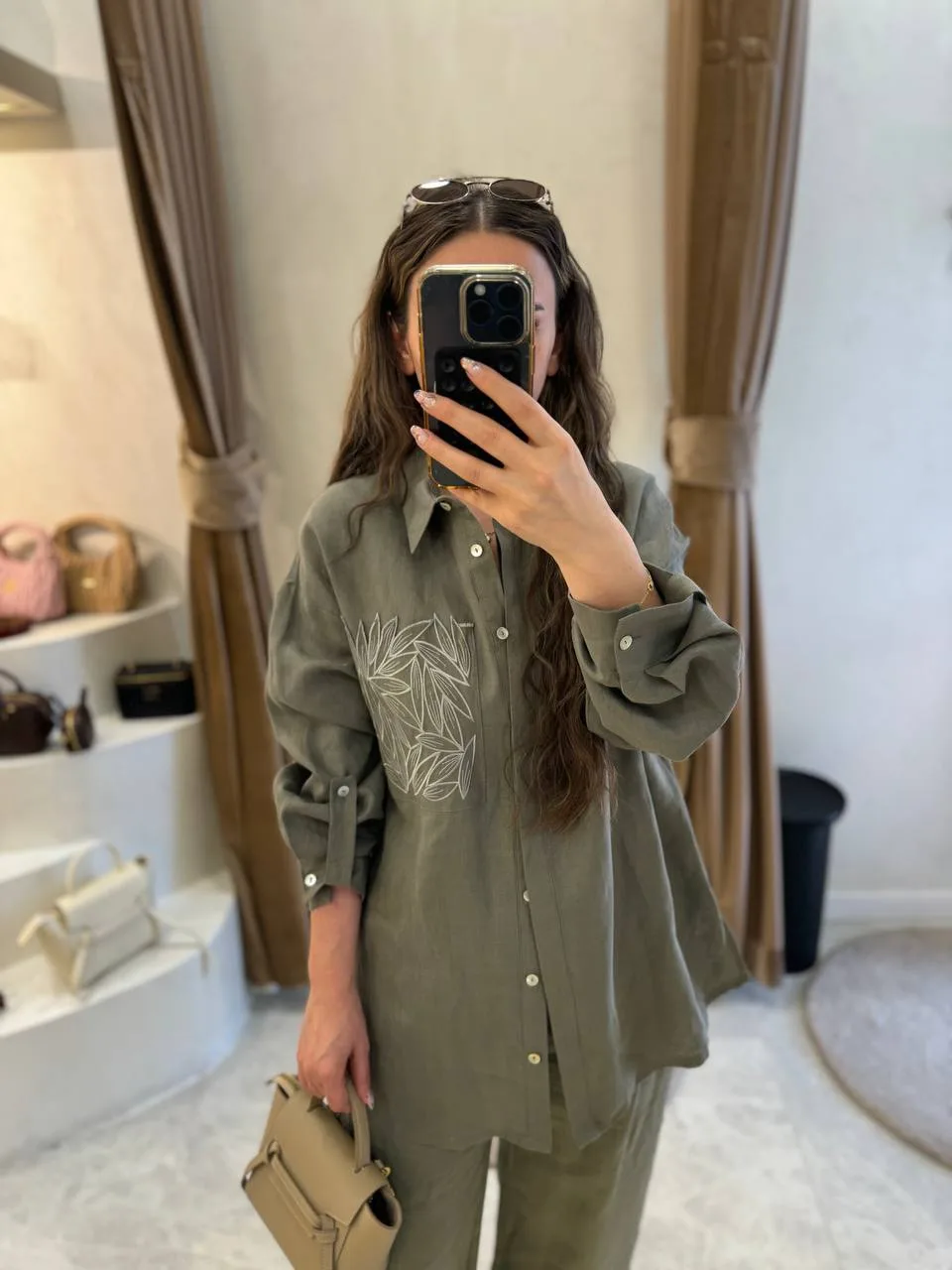 My8 Design Çiçek Detaylı Takım - Yeşil - Görsel 3
