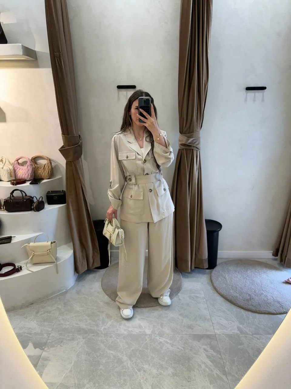 My8 Design Dikiş Detaylı Takım - Bej