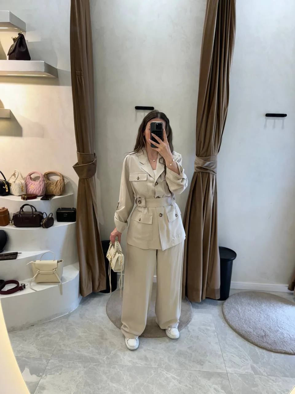 My8 Design Dikiş Detaylı Takım - Bej - Görsel 4