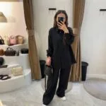 My8 Design Çiçek Detaylı Takım - Siyah - Görsel 3