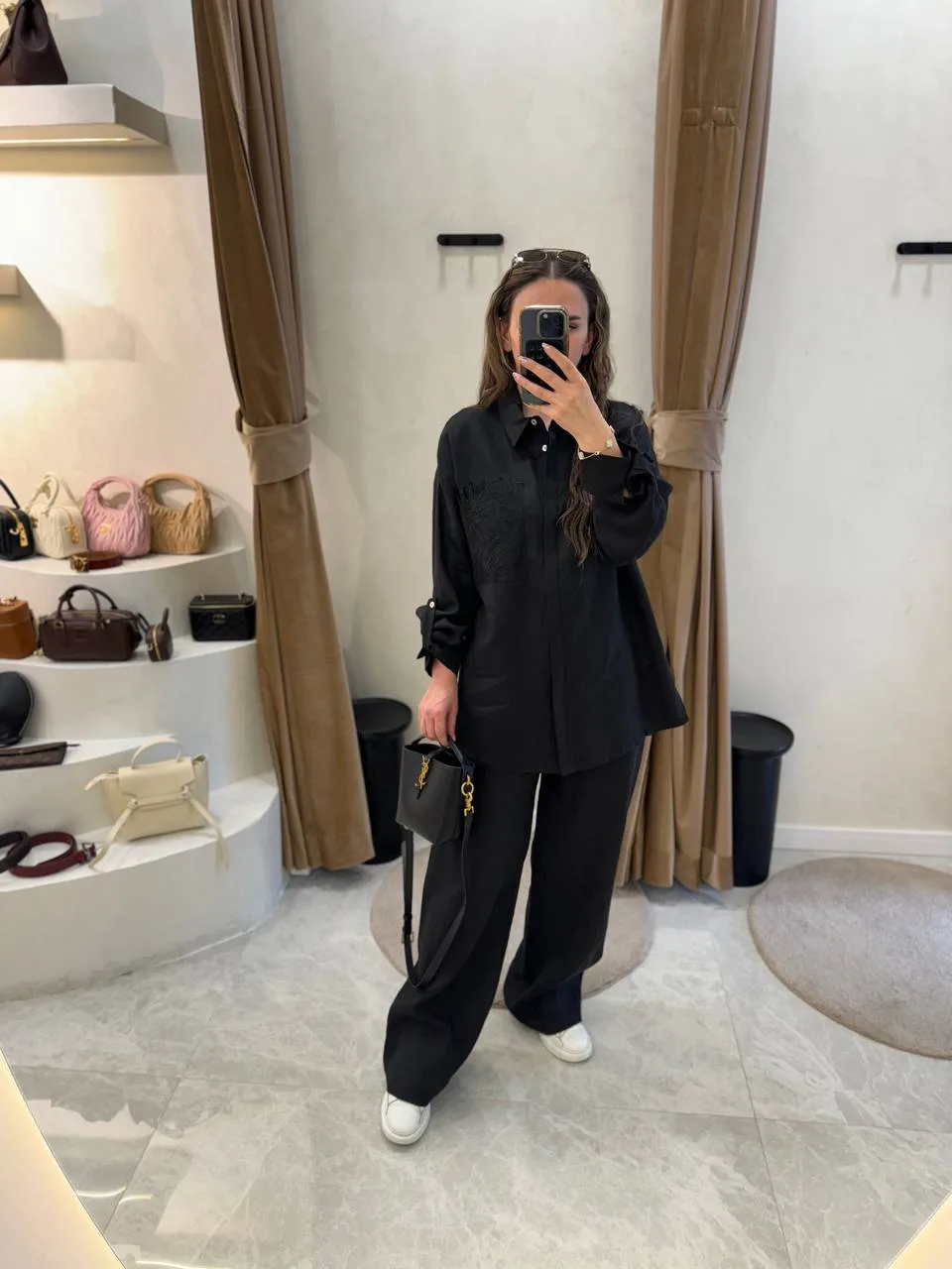 My8 Design Çiçek Detaylı Takım - Siyah - Görsel 3