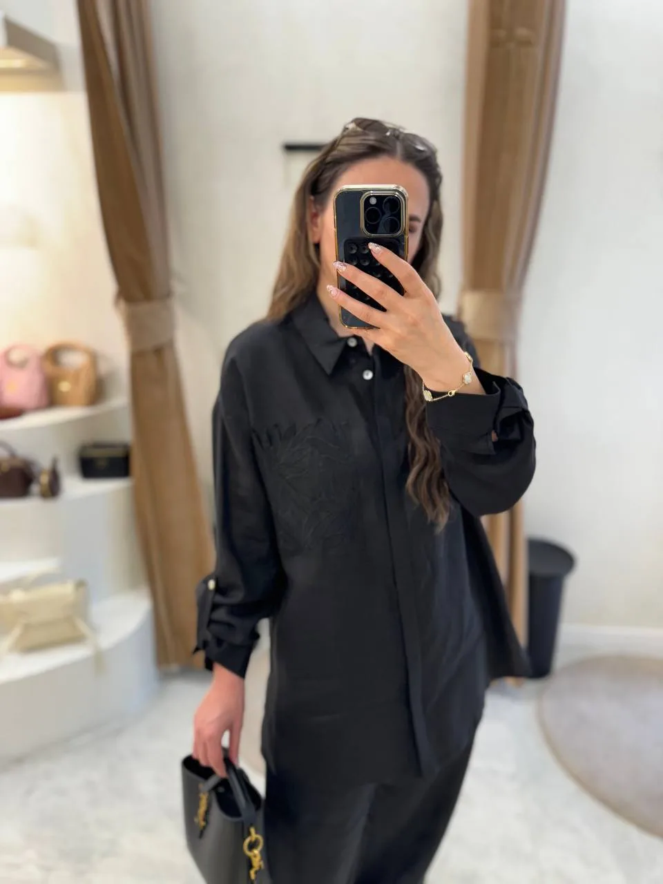 My8 Design Çiçek Detaylı Takım - Siyah - Görsel 2