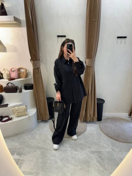 My8 Design Çiçek Detaylı Takım - Siyah