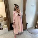 Noi Arkası Kemerli Ceket - Pembe