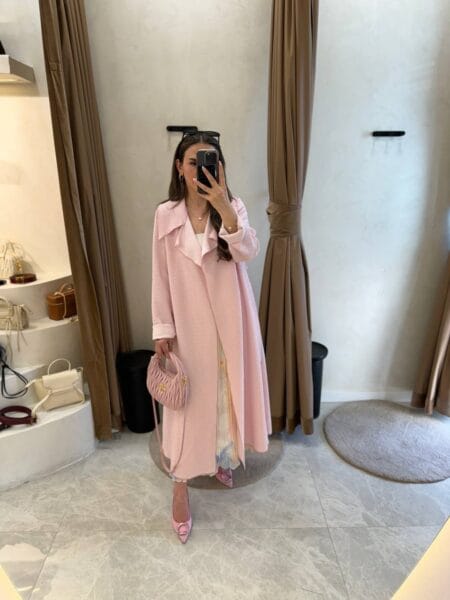 Noi Arkası Kemerli Ceket - Pembe